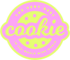 pink and yellow the very best cookie in the whole wide world logo