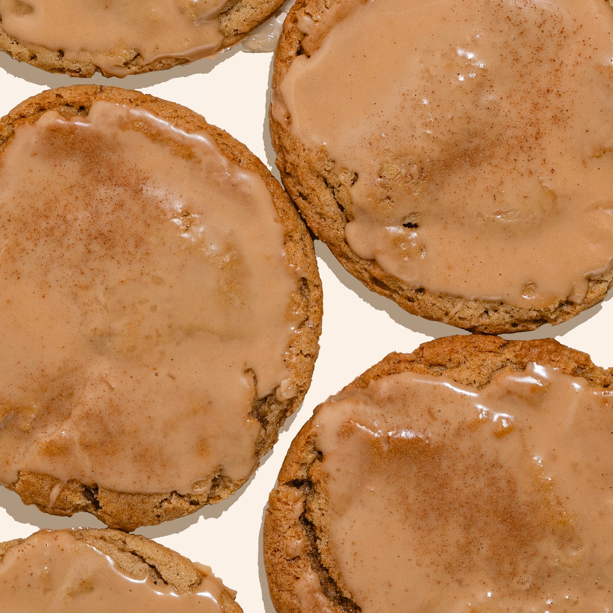 overhead shot of iced chai spiced cookies