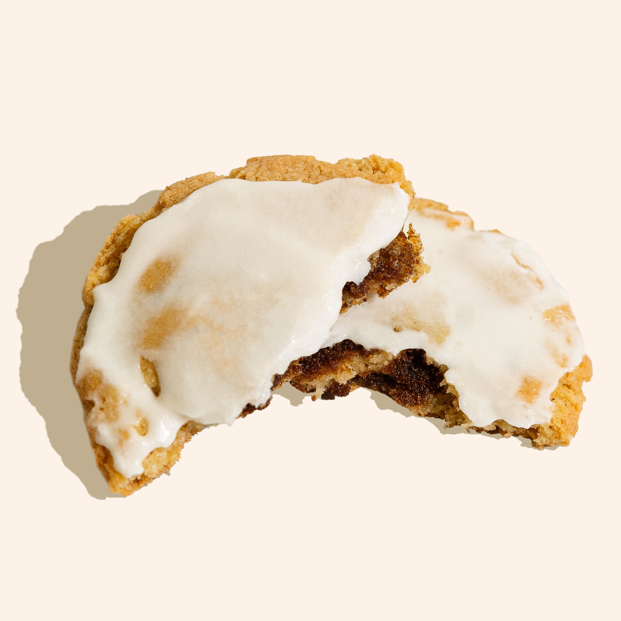 CinnSwirled Cookie broken in half