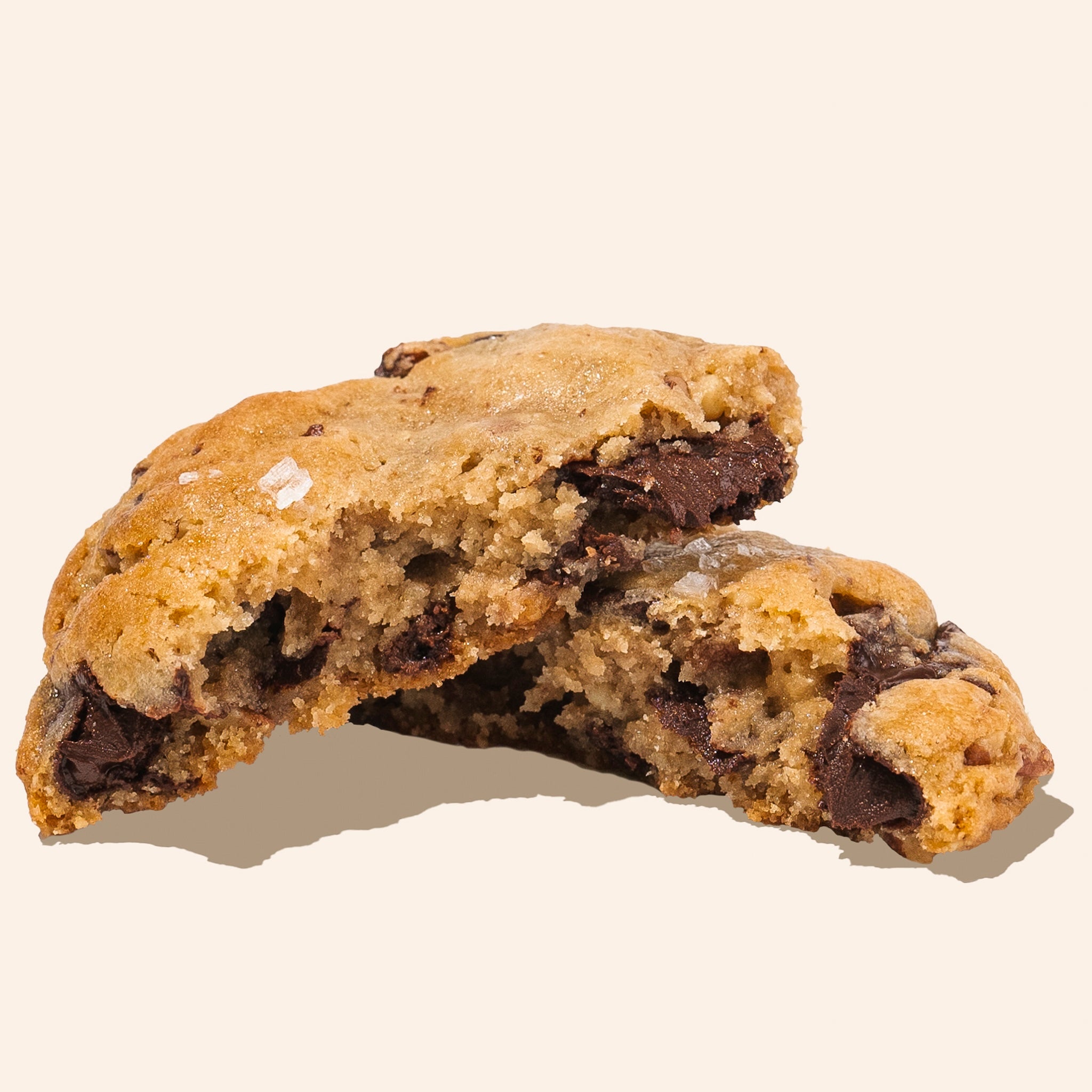 cross section of chocolate chip pecan cookie