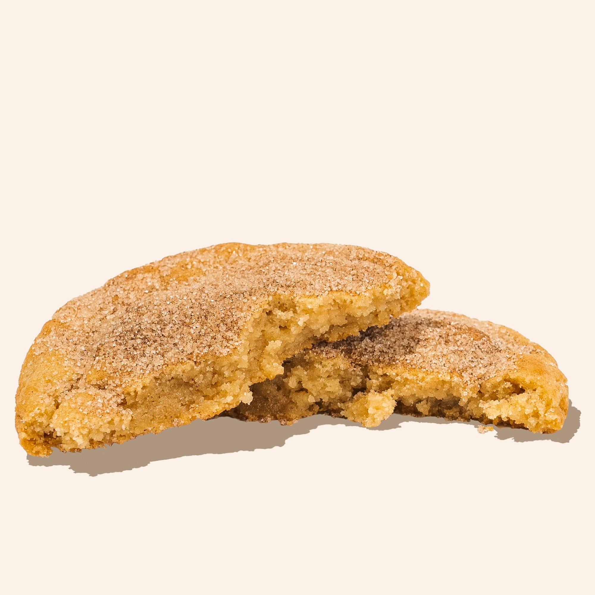 cross section of cinnamon sugar dusted butter cookie