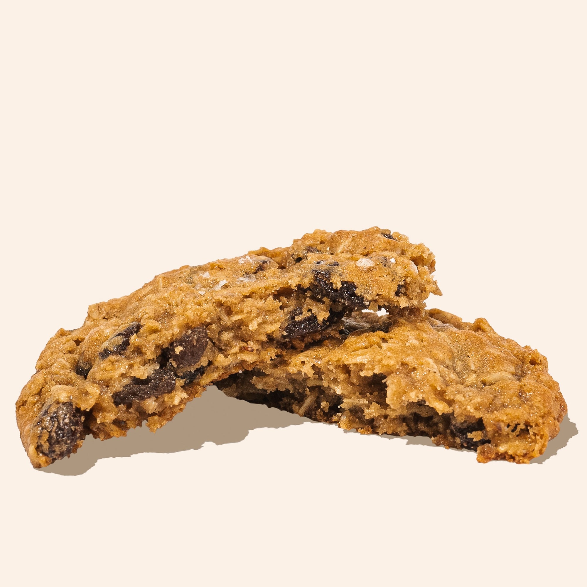cross section of oatmeal raisin cookie