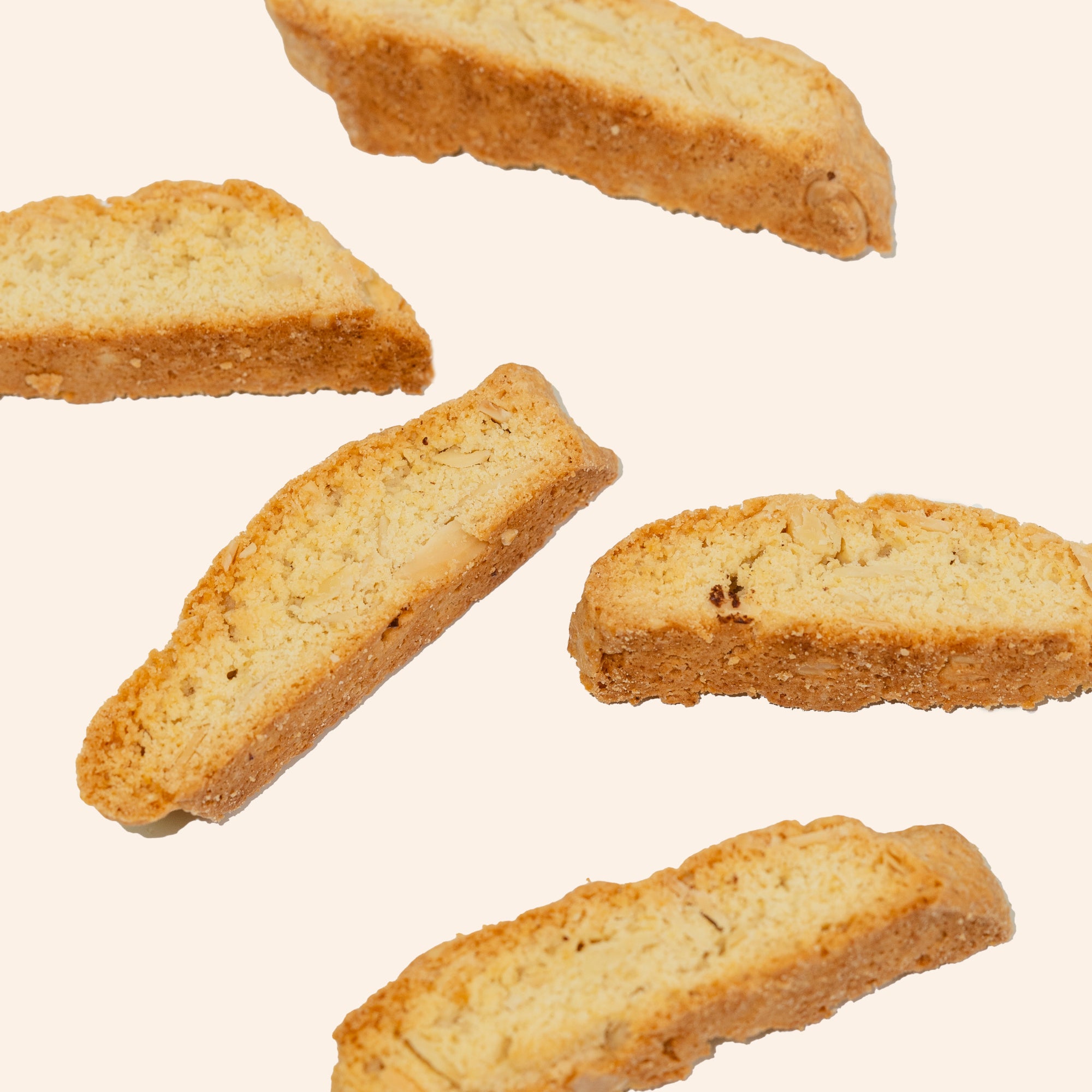 almond biscotti suspended in air
