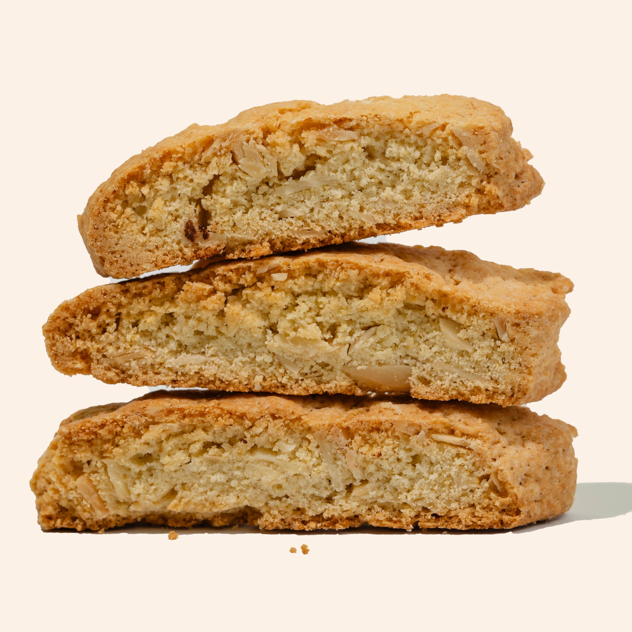 almond biscotti side view