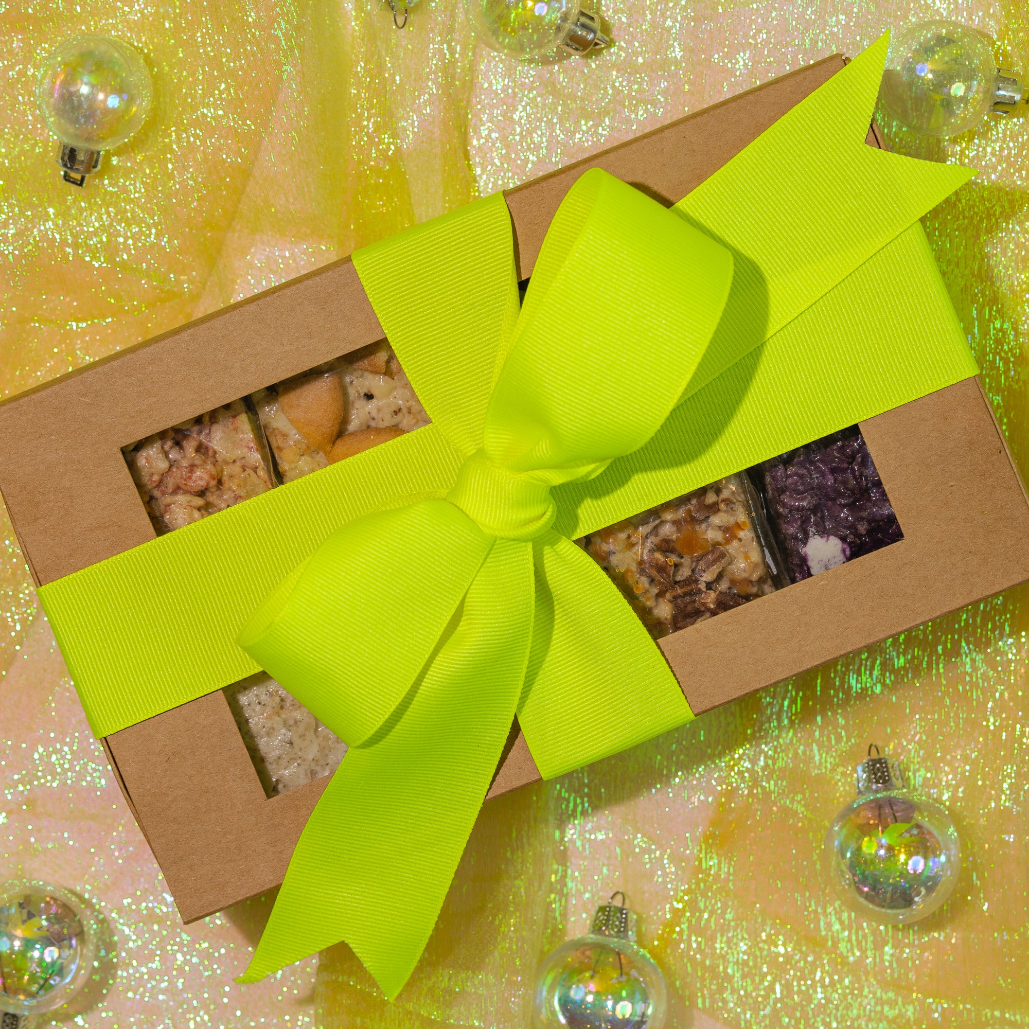 gift wrapped box of rice cereal treats