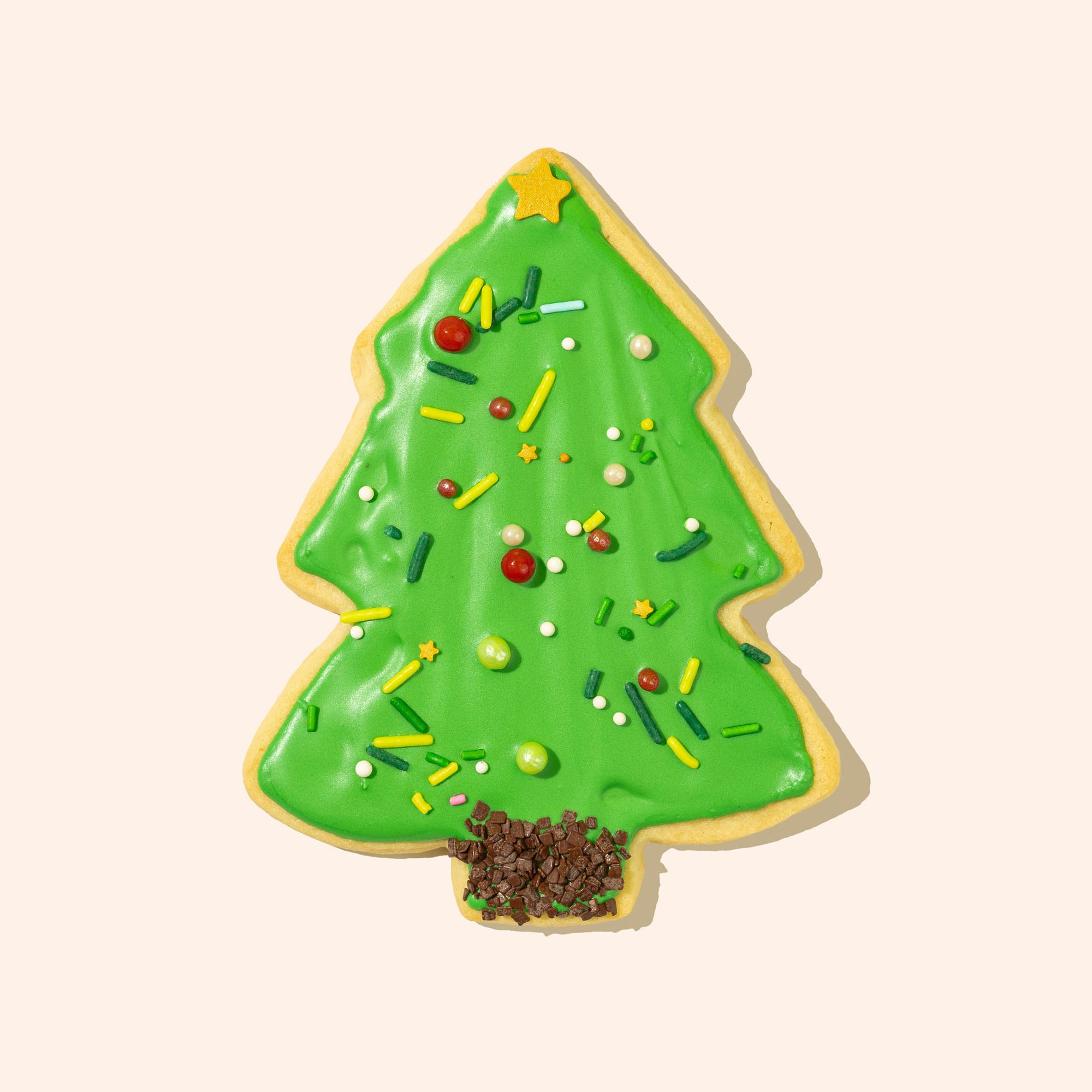 frosted christmas tree sugar cookie