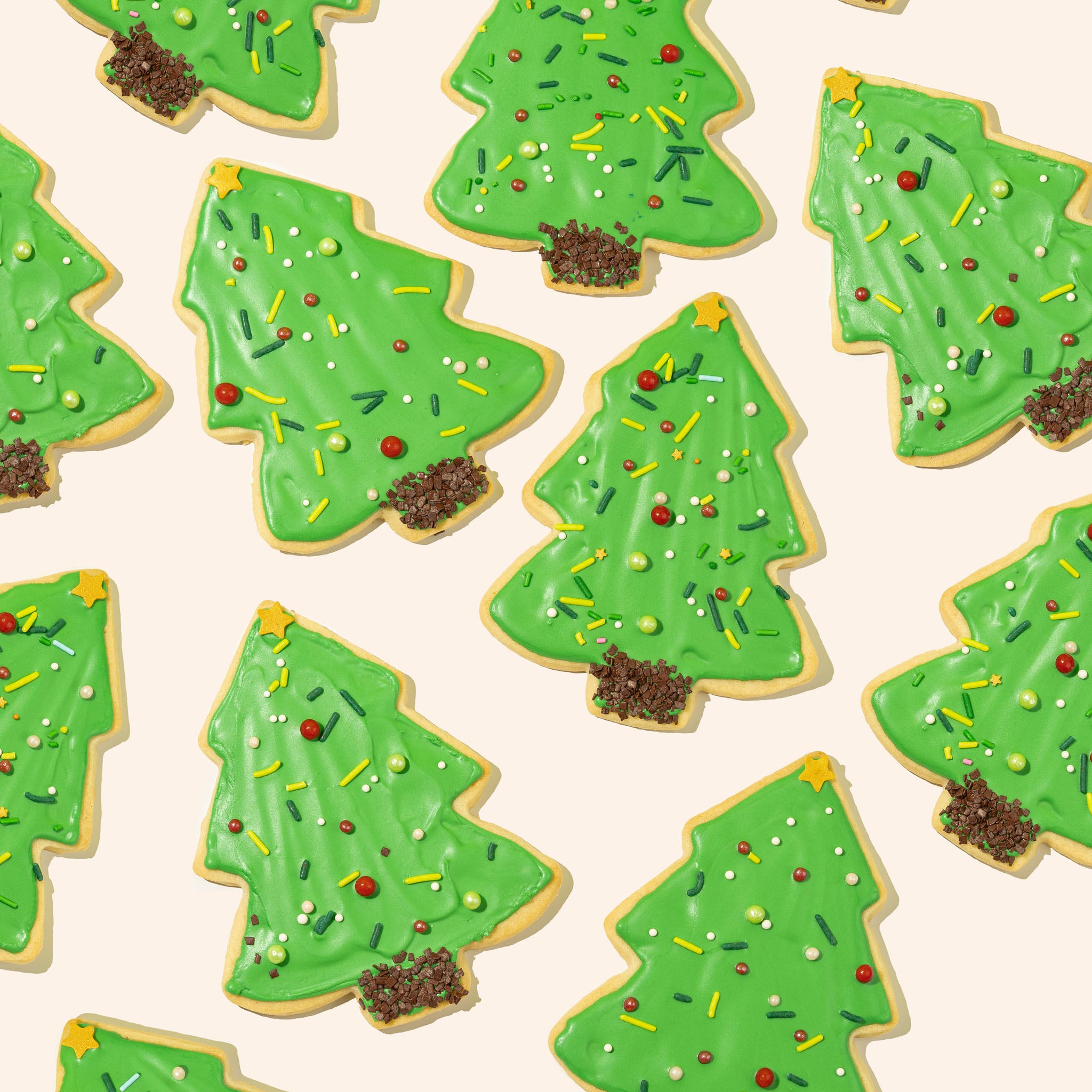 frosted christmas tree sugar cookie