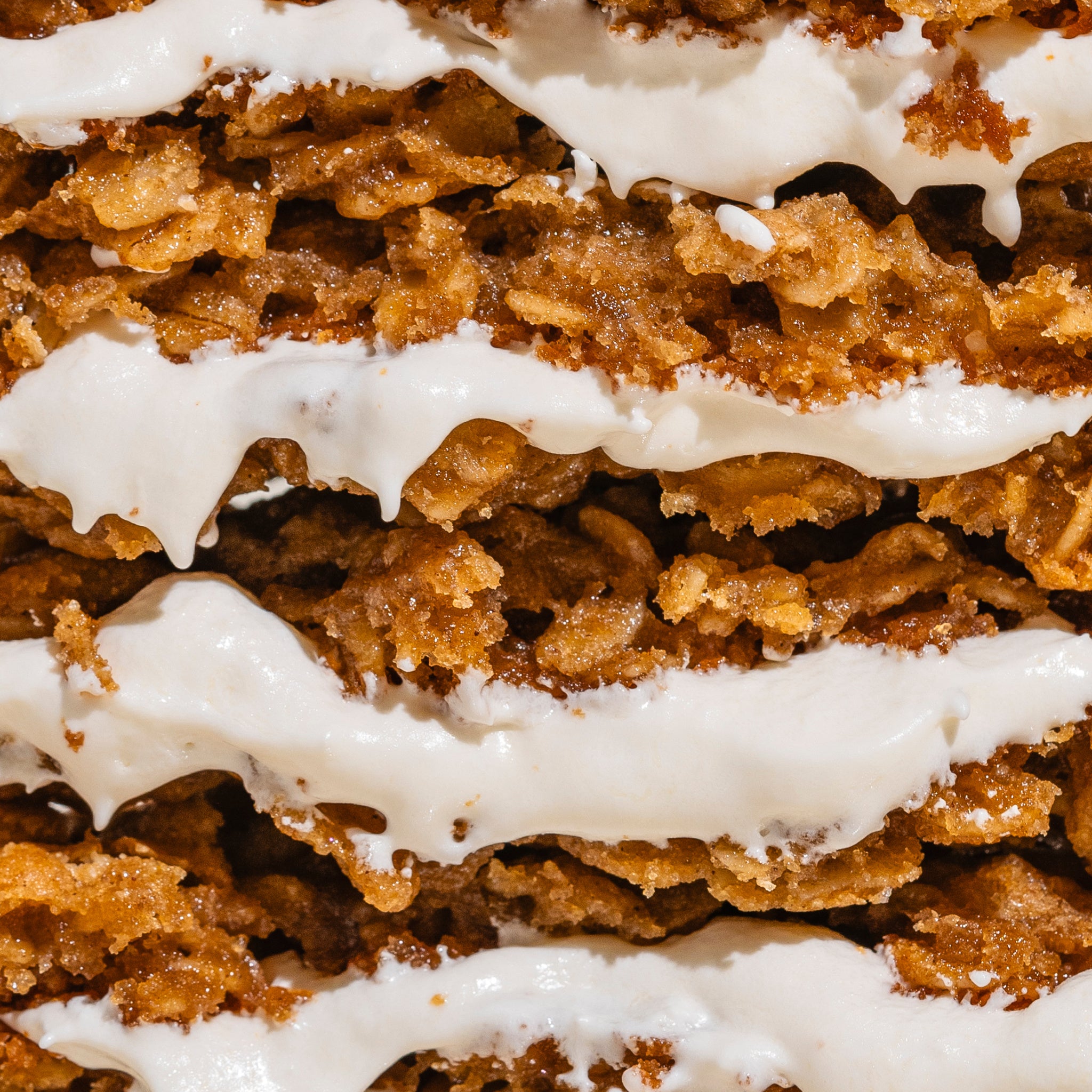 cross section of oatmeal whoopie pie with marshmallow fluff buttercream 